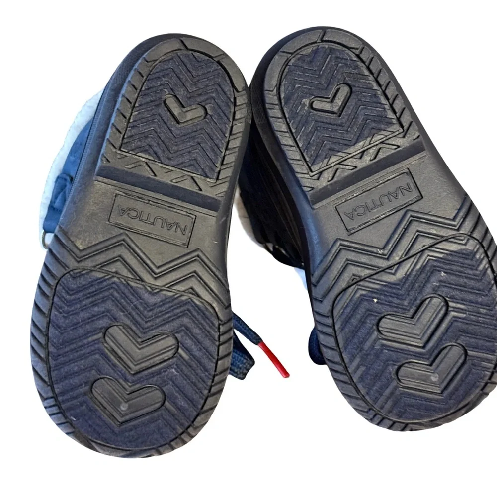 Nautica NWT Sz 6 Toddler Boys Dark Blue Boots Soft White Lining Lace Up (SH026)